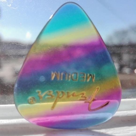 New Unique Colorful Handmade Guitar Pick Silver/Gold Drop Hook Earrings - Picture 10 of 16